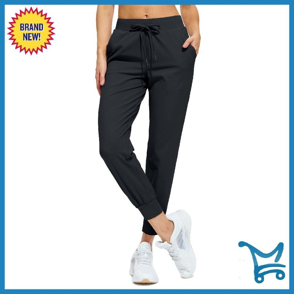 Women's Joggers with Pockets 4-Way Stretch Tapered Legs Workout Pants